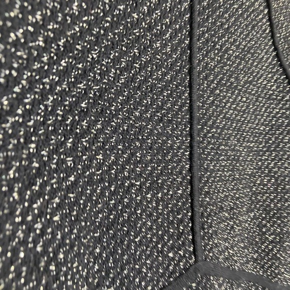 Zara Black Metallic Silver Knit Tweed Long Sleeved Dress Sz S - Picture 5 of 10